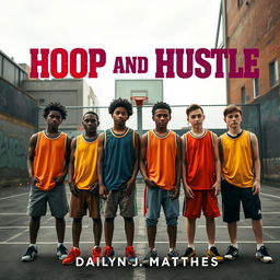 A compelling book cover design for 'Hoop and Hustle' by Dailyn J