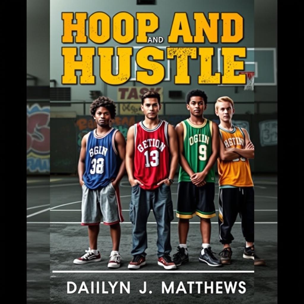 A striking book cover for 'Hoop and Hustle' by Dailyn J