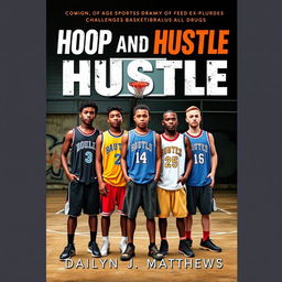 A striking book cover for 'Hoop and Hustle' by Dailyn J