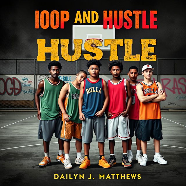 A striking book cover for 'Hoop and Hustle' by Dailyn J