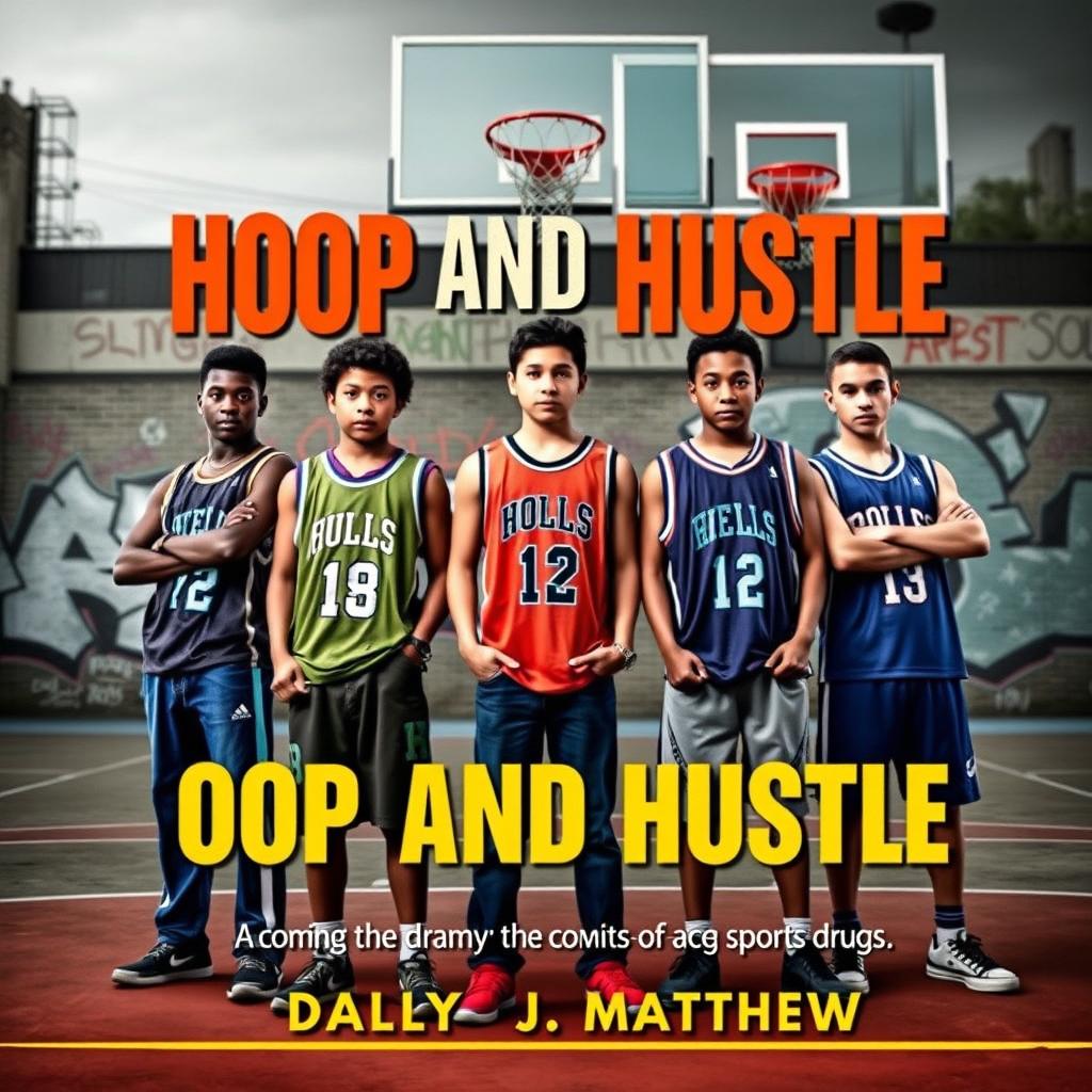 An eye-catching book cover for 'Hoop and Hustle' by Dailyn J