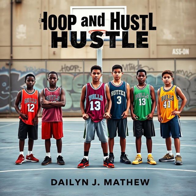 An eye-catching book cover for 'Hoop and Hustle' by Dailyn J