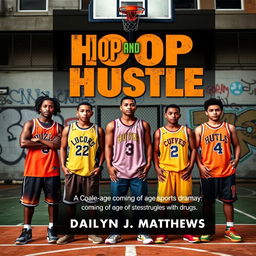 An eye-catching book cover for 'Hoop and Hustle' by Dailyn J