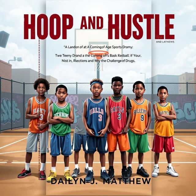 An engaging book cover design for 'Hoop and Hustle' by Dailyn J