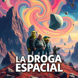 Create a book cover for a novel titled 'La Droga Espacial'