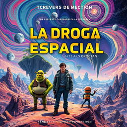 Create a book cover for a novel titled 'La Droga Espacial'