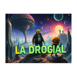 Design a captivating book cover for 'La Droga Espacial'