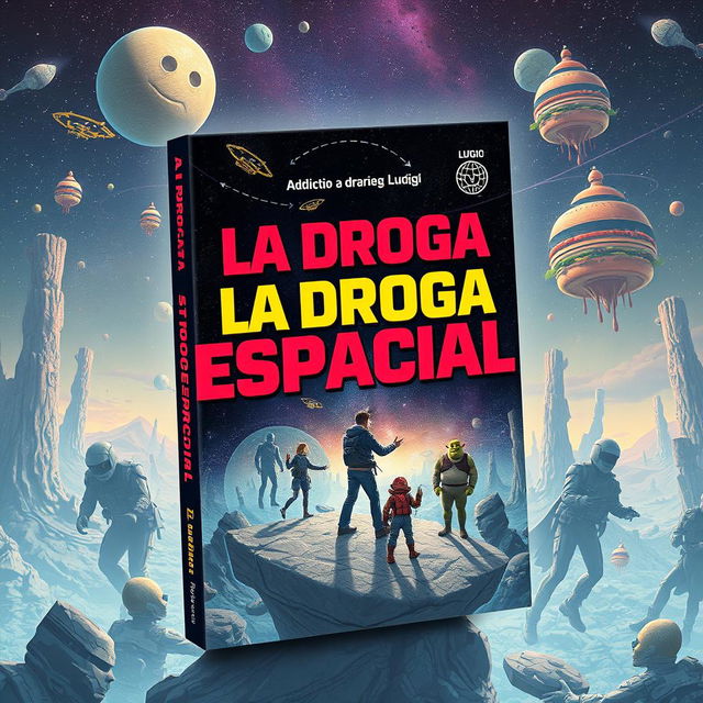 Design a captivating book cover for 'La Droga Espacial'