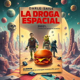 Design a captivating book cover for 'La Droga Espacial'