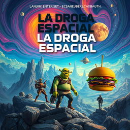 Design a striking book cover for 'La Droga Espacial'