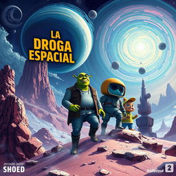 Design a striking book cover for 'La Droga Espacial'
