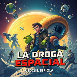 Design a striking book cover for 'La Droga Espacial'