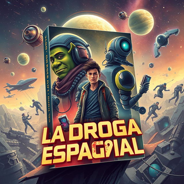 Design a striking book cover for 'La Droga Espacial'