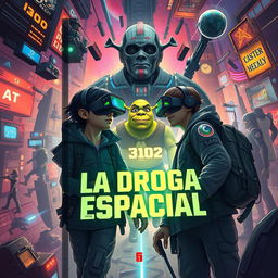 Create a captivating book cover for 'La Droga Espacial'