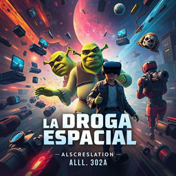 Create a captivating book cover for 'La Droga Espacial'