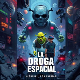 Create a captivating book cover for 'La Droga Espacial'