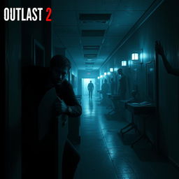 A thrilling Outlast 2 gameplay scene depicting a dimly lit environment of an abandoned, creepy school, filled with eerie shadows and flickering lights