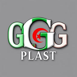 A beautifully designed logo for a company named 'GG PLAST', intricately embellished with the flag of Algeria integrated into the design