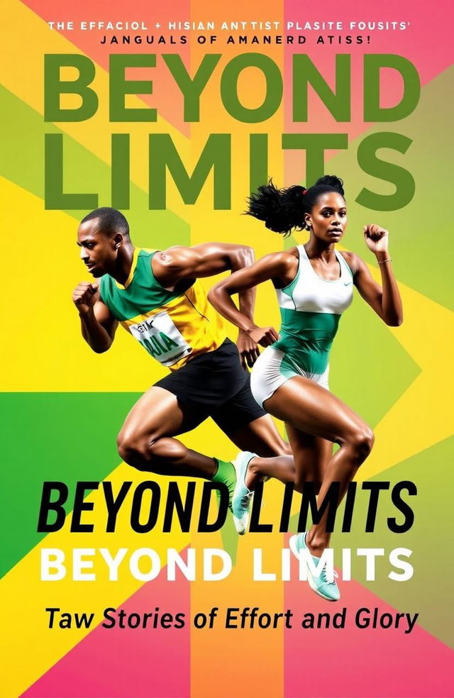 A biographical book cover featuring Usain Bolt and Mireya Luis on a vibrant background that incorporates their flags