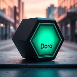 A stylish and modern portable speaker shaped like a hexagon, named 'Dora'