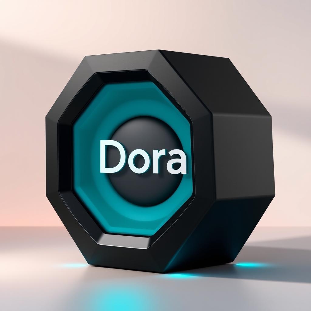 A modern and technologically advanced hexagonal speaker named 'Dora'