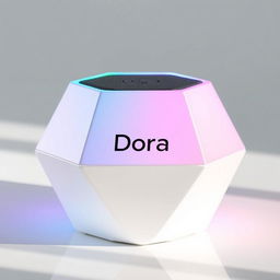 A modern and technologically advanced hexagonal speaker branded 'Dora'