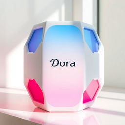 A modern and technologically advanced hexagonal speaker branded 'Dora'