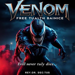 A cinematic movie poster for 'Venom: The Last Dance - Return of the Devil