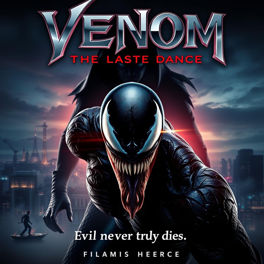 A cinematic movie poster for 'Venom: The Last Dance - Return of the Devil