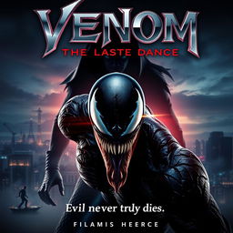 A cinematic movie poster for 'Venom: The Last Dance - Return of the Devil