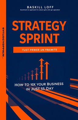 A modern book cover design for 'Strategy Sprint: How to 10X Your Business in Just 5 Days', featuring a bold and premium aesthetic