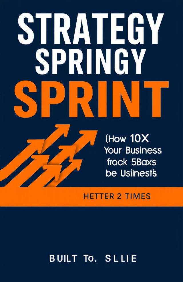 A modern book cover design for 'Strategy Sprint: How to 10X Your Business in Just 5 Days', featuring a bold and premium aesthetic