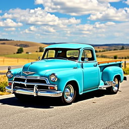 A beautifully reimagined 1950 Chevrolet Deluxe transformed into a pickup truck