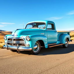 A beautifully reimagined 1950 Chevrolet Deluxe transformed into a pickup truck