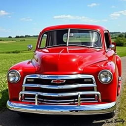 A classic 1950 Chevrolet Deluxe transformed into a pickup truck