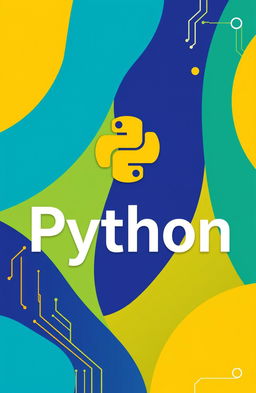 A vibrant cover page design for a computer science project, featuring bold, solid colors