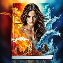 A striking book cover featuring an adult woman with long dark brown hair cascading around her shoulders, and expressive brown eyes filled with resolve
