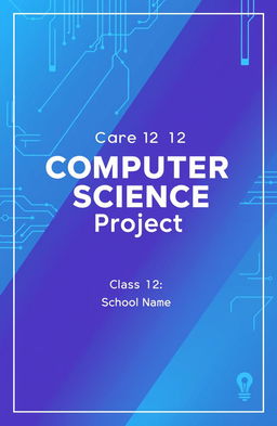 A visually striking cover page for a Class 12 Computer Science project