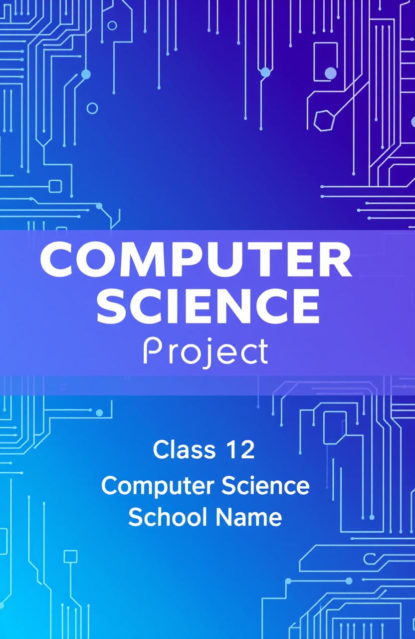 A visually striking cover page for a Class 12 Computer Science project