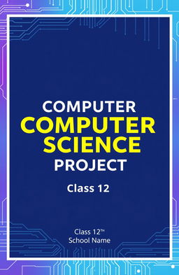 A visually striking cover page for a Class 12 Computer Science project