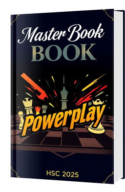 An engaging book cover design for 'Master Book: Powerplay'