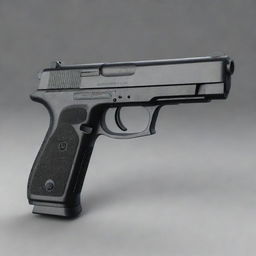 Render a precise and realistic image of a MU1 pistol, carefully situated on a tranquil background. No elements implying violence or harm should be included