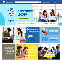 A vibrant and engaging Facebook page design dedicated to government job preparation