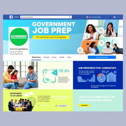 A vibrant and engaging Facebook page design dedicated to government job preparation