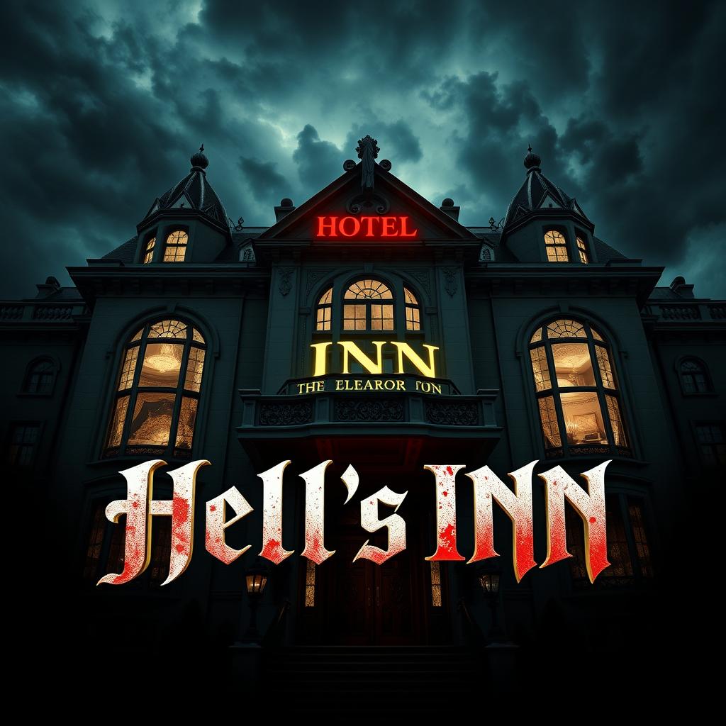 An enticing yet sinister movie poster for a horror film titled "Hell's INN"