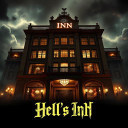 An enticing yet sinister movie poster for a horror film titled "Hell's INN"