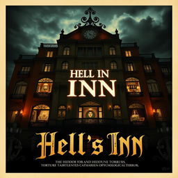 An enticing yet sinister movie poster for a horror film titled "Hell's INN"