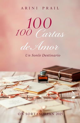 A captivating book cover design for the title '100 Cartas de Amor, Un Solo Destinatario'