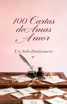 A captivating book cover design for the title '100 Cartas de Amor, Un Solo Destinatario'