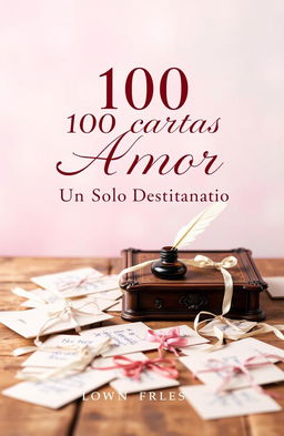 A captivating book cover design for the title '100 Cartas de Amor, Un Solo Destinatario'